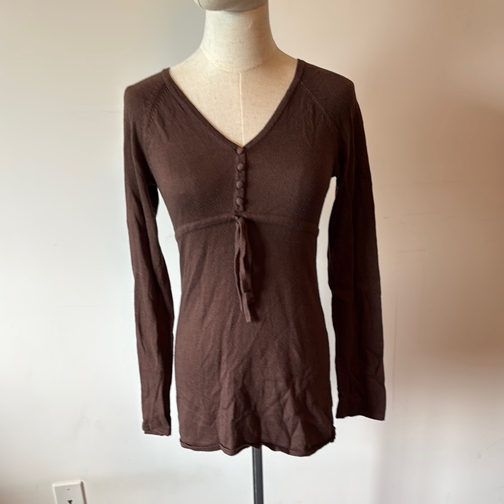 Liz Lange Brown Fitted Tunic with V-Neck